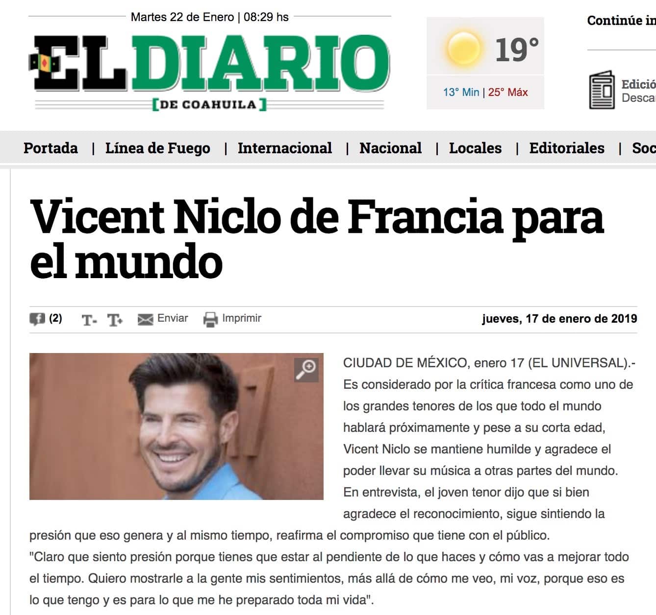 Vincent Niclo De Francia Para EL Mundo
